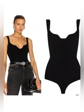 KHAITE Italy The Yves Bodysuit Black Ribbed Sleeveless L MSRP $880